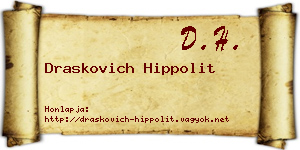 Draskovich Hippolit névjegykártya